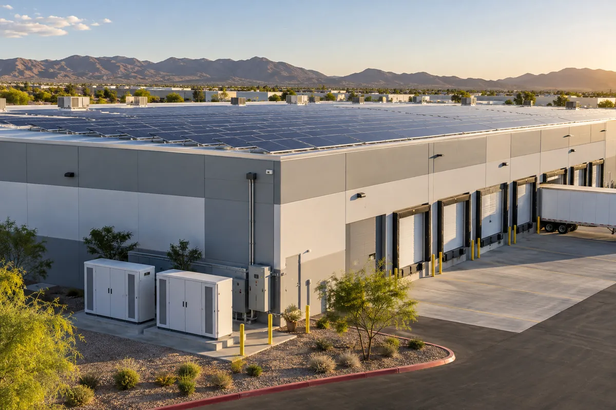 Commercial solar and battery energy storage project